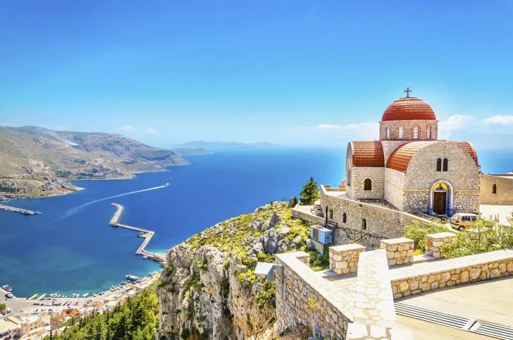 Kos Stadthafen, Burg und Uferpromenade im Dodekanes, Griechenland