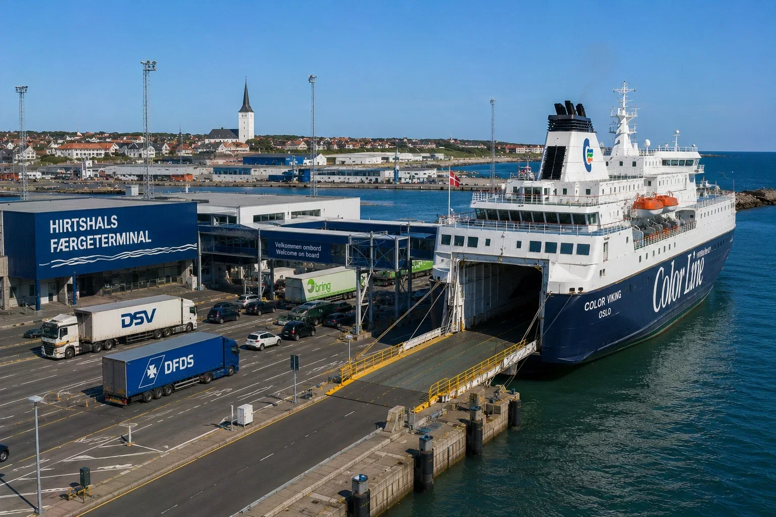 Hirtshals Fährhafen und Fährterminalbereich